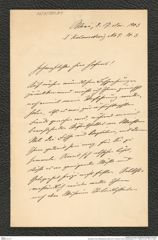 Nachlass Franz Steindachner, Brief von F. Grote an Franz Steindachner (17.11.1903), Inv.Nr. 180.01, Seite 1